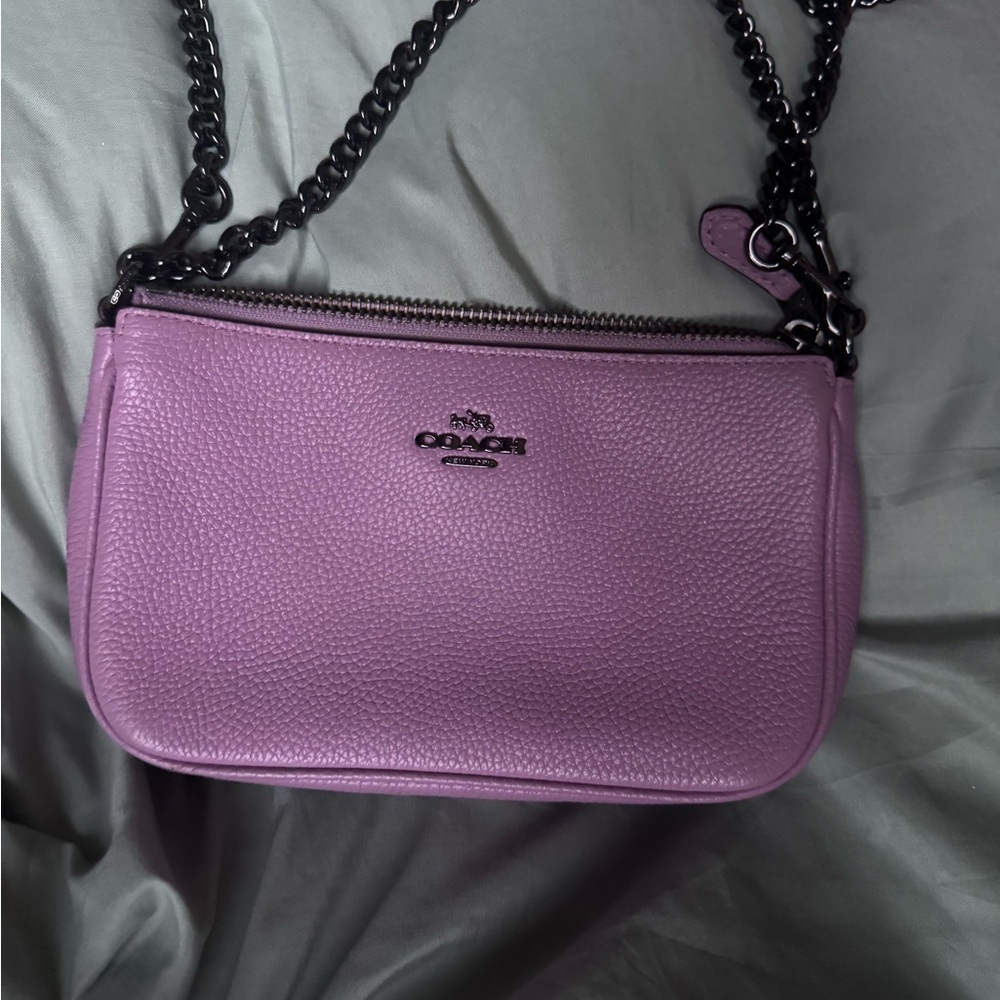 Coach Purple Leather Crossbody Bag